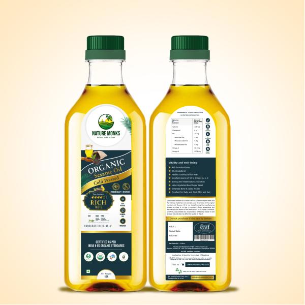 nature monks natural pure healthy cold pressed organic sesame oil 1l pack of 2 product images orv2wimappd p593457592 0 202208262229