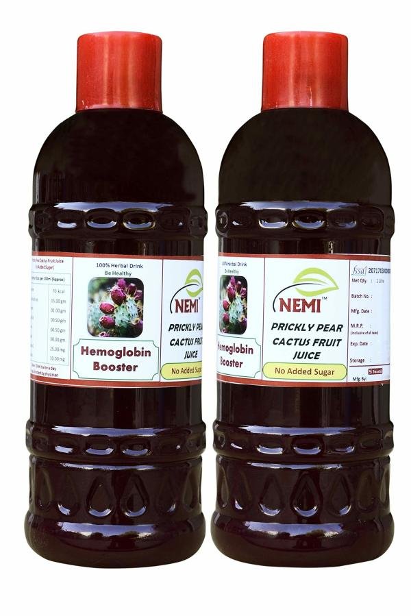 nemi prickly pear cactus fruit juice with no added sugar hemoglobine booster 1 ltr pack of 2 product images orvtch7qfnn p598591427 0 202302201044