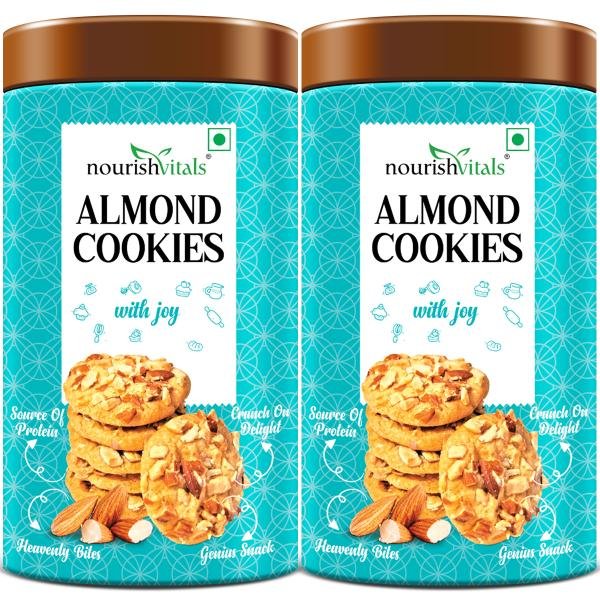 nourishvitals almond cookies heavenly bites source of protein crunchy delights genius snack 120g x pack of 2 product images orvfmdxqgue p594174502 0 202209301320