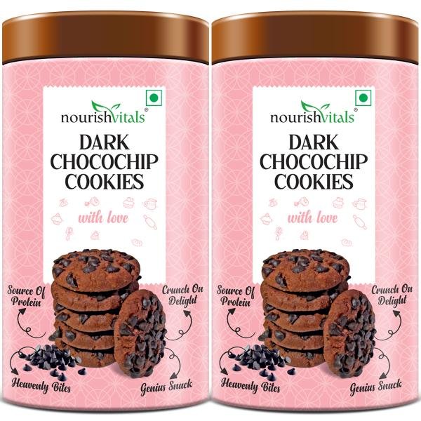 nourishvitals dark chocochip chocolate cookies heavenly bites source of protein crunchy delights genius snack 120g x pack of 2 product images orvnj3lwh8g p594174476 0 202209301319