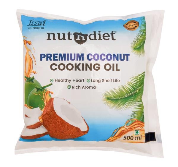 nutndiet premium edible coconut oil for cooking pouch 500ml product images orv3kfsulki p596920517 0 202301041311