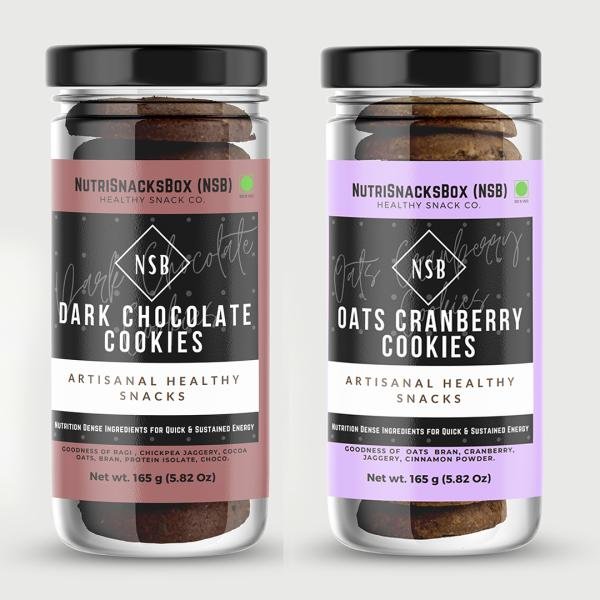 nutrisnacksbox cookies 300 g pack of 2 x 150 g cookies combo pack dark chocolate cookies oats cranberry cookies product images orviya6ffnt p596621901 0 202212241505