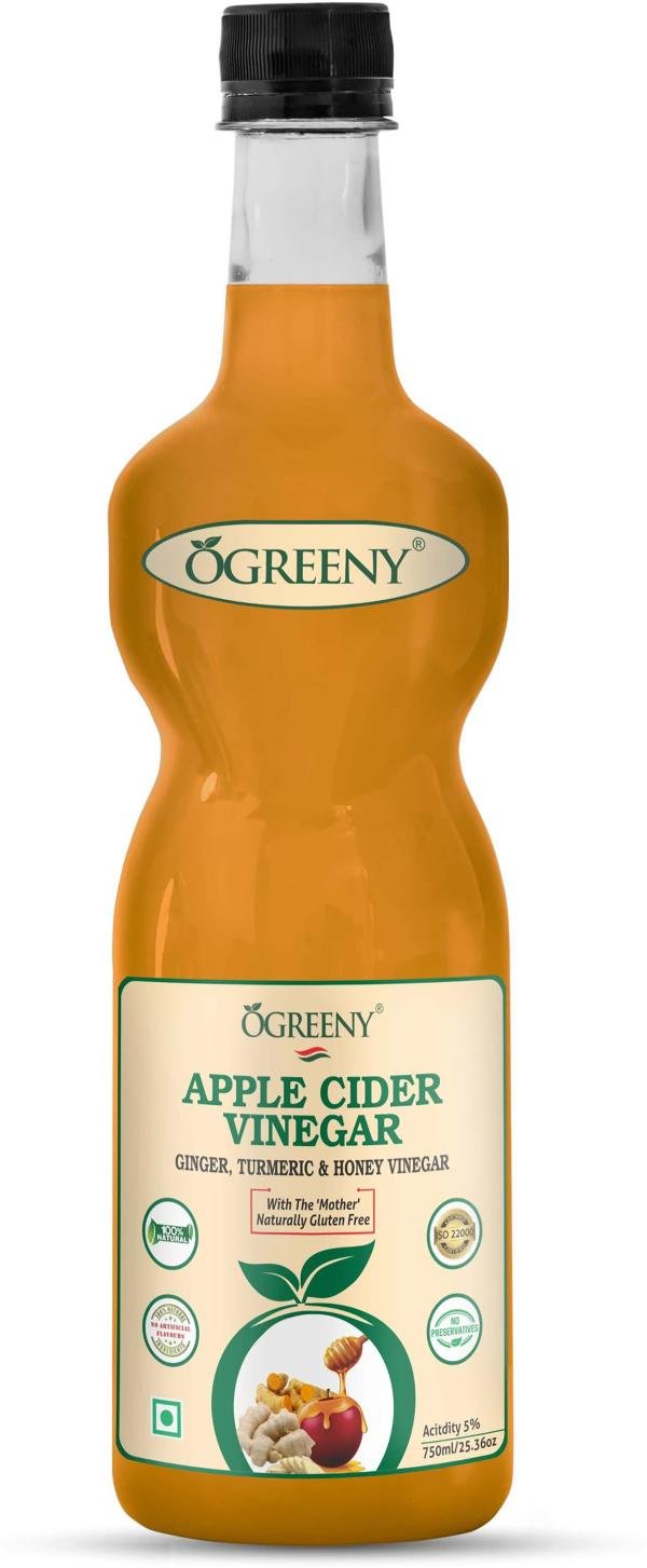 ogreeny apple cider vinegar with mother and blend of giinger garlic and turmuric raw 750 ml pack of 1 product images orvva2jqxbr p594705914 0 202210202217