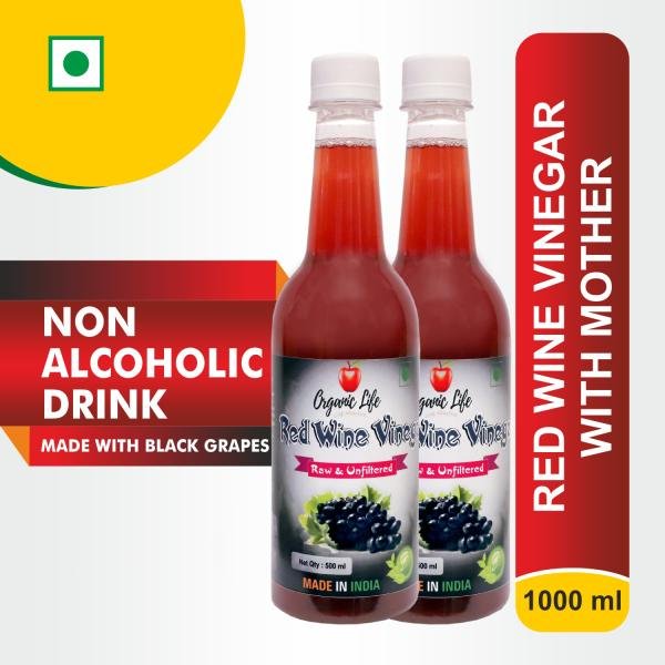 organic life red wine vinegar with mother non alcoholic drink made with black grapes 1000 ml product images orvdyxloz66 p593954055 0 202209221922