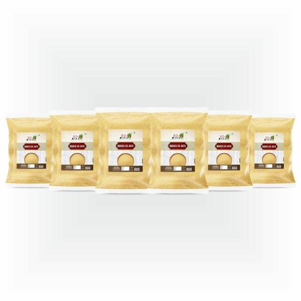 Organic Maize (Makk Atta) / Corn Gluten Free Flour / Atta, 2880gm(pack of 6x 480gm)|Maize Flour (Makki Atta, Corn Flour)