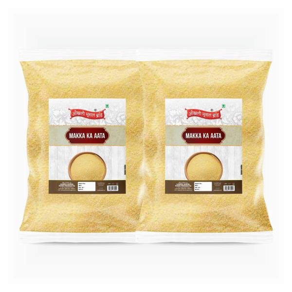 Organic Maize (Makk Atta) / Corn Gluten Free Flour / Atta, 3960gm(pack of 2x 1980gm)|Maize Flour (Makki Atta, Corn Flour)