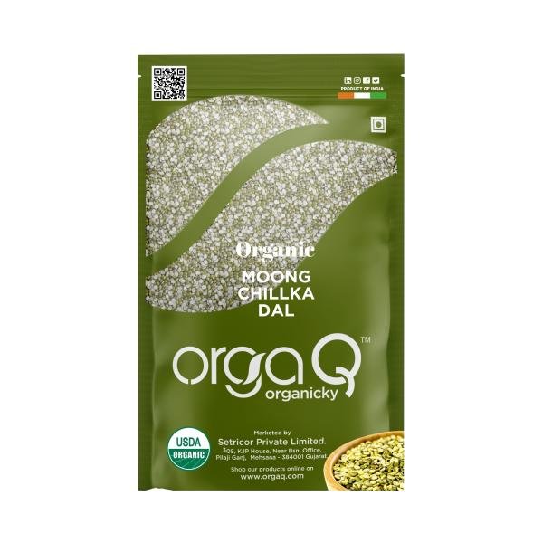 OrgaQ Organicky Organic Green Moong Split / Chilka – 1kg