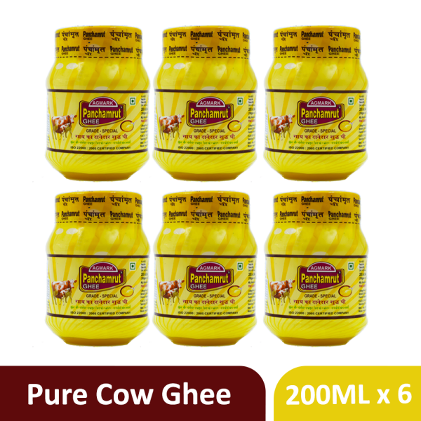 panchamrut dairy pure desi agmark cow ghee combo desi cow ghee with rich aroma cow 200ml x 6 jar product images orv5ayvydl0 p597808284 0 202301240924