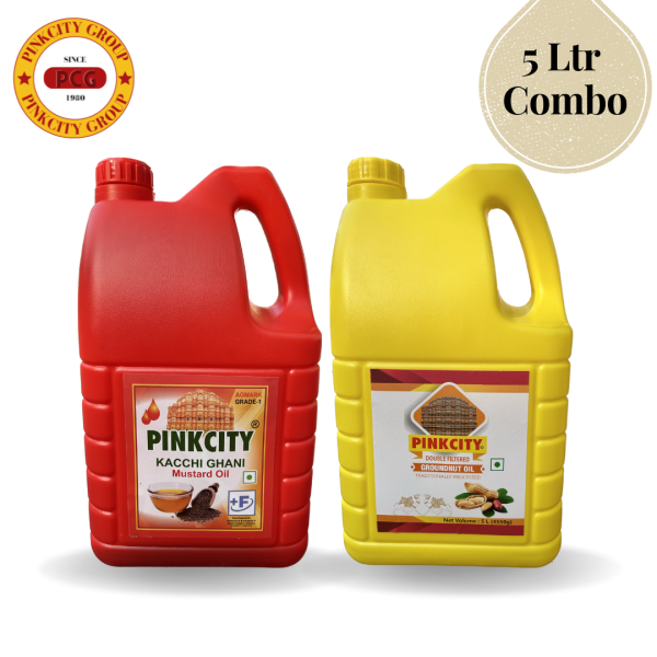 pinkcity groundnut oil 5 l mustard oil 5 l wood pressed organic product images orvhwfhc4op p597974689 0 202301302242