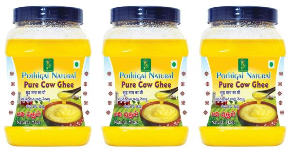 pothigai natural 3litres combo pure cow ghee 100 natural made 3000ml pack of 3 product images orvtm0bmems p591993609 0 202206081532