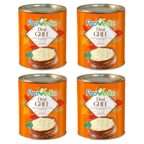 provedic desi ghee tin pure ghee for better digestion and immunity booster homemade organic fresh ghee no added preservatives pack of 4 1 liter each product images orv6sen0hyw p595430146 0 202211182014