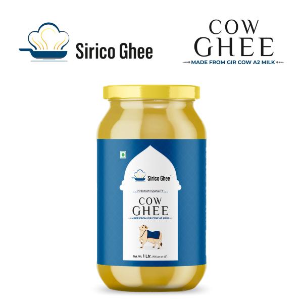 sirico a2 gir cow ghee 1 lit lab tested perfect aroma danedar ghee curd churned no added color and preservatives no added fragrance 100 pure hand made a2 gir cow ghee organic ghee glass jar 1 ltr product images orvmvwcir6n p598389736 0 202302142215