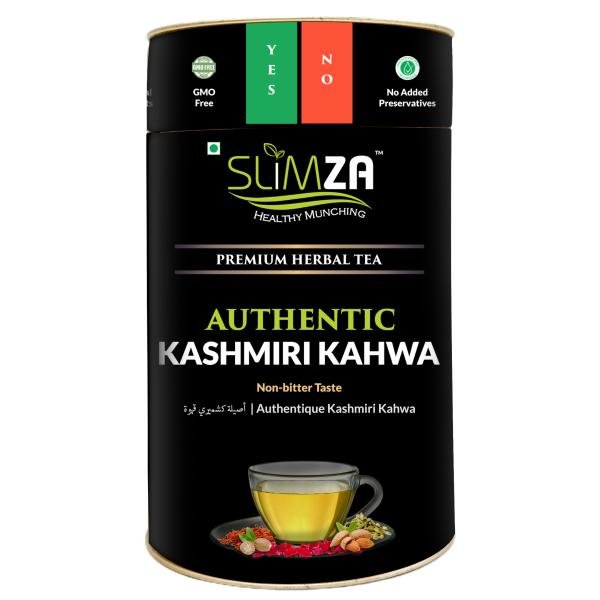 slimza premium authentic kashmiri kahwa 100gm whole leaf green tea non bitter with rosepetals almonds saffron cardamom black pepper ginger liquorice cloves product images orvsg95ajup p597837039 0 202301250331