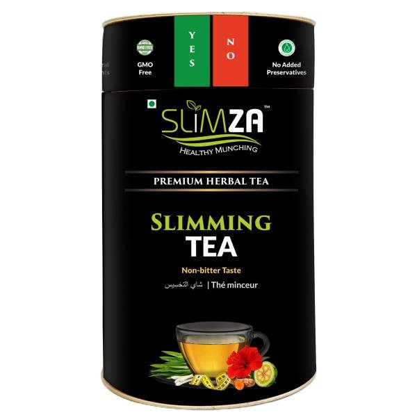 Slimza Premium Slimming Tea (100gm) | Whole Leaf, Non-Bitter, High Metabolism, Low Calories, No Sugar | Garcinia, Hibiscus, Turmeric, Lemon Grass, Black Pepper, Senna, Cinnamon, Ginger