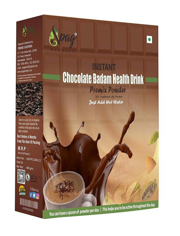 spag herbals instant choclate badam berries drink mix with real bits milk powder and kesar 400g product images orvw7fguygt p593498066 0 202208272029