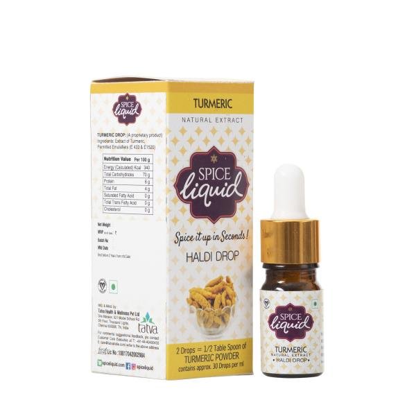 Spice Liquid Curcumin | Haldi | Turmeric Extract Drops to Boost Immunity and Strength – 5ml