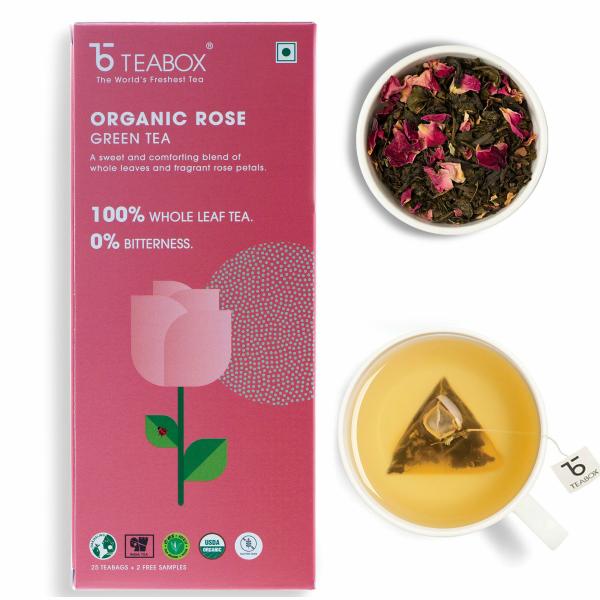 teabox rose green tea bags 25 pieces for glowing skin made with 100 whole leaf natural rose petals 2 free samples included product images orvkhobcypa p591264665 0 202205100752