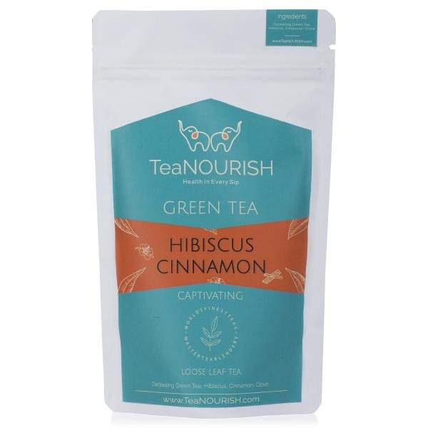 teanourish hibiscus cinnamon green tea whole loose leaf tea brew hot or iced tea 100gms pack product images orvcgxtyqof p596808434 0 202212301848