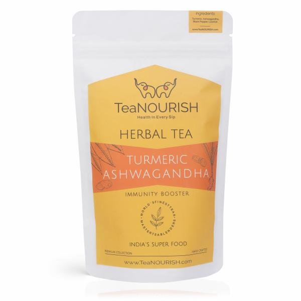 teanourish turmeric ashwagandha herbal tea blend of india s superfood boosts immunity 100 natural ingredients 100gms pack product images orvyhnekalq p596187771 0 202212301413