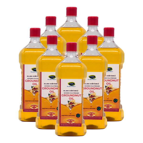 thanjai natural wooden cold pressed 8ltr groundnut oil 1l x 8 product images orv6ubkxg1h p596581534 0 202212230053