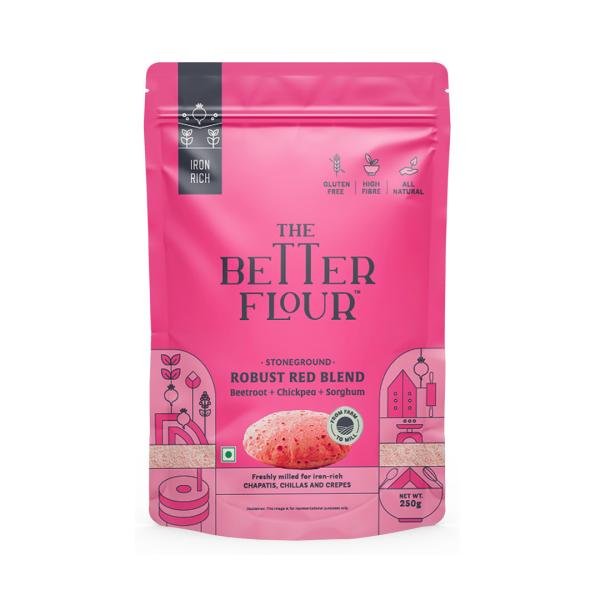the better flour iron rich beetroot atta robust red blend gluten free iron rich beetroot white chickpea sorghum indian millet flour easy to cook multipurpose atta 250gm product images orvvqoiwkvt p595315431 0 202211142047