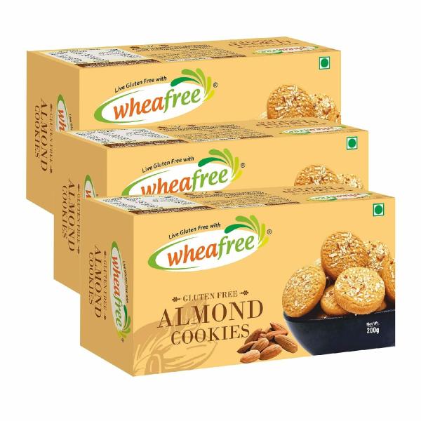 wheafree gluten free almond cookies pack of 3 x 200g each tasty crunchy flavoured cookies best tea time snacks nutritious 100 vegetarian and gluten free ingredients product images orvnpvdjtil p596883548 0 202301031032