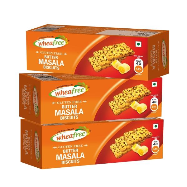 wheafree gluten free butter masala biscuits pack of 3 tasty crunchy and flavoured biscuits best tea time snacks nutritious 360g 100 vegetarian and gluten free ingredients product images orvsvj0v6rl p596993594 0 202301070854