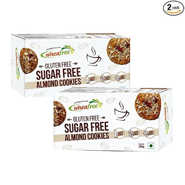 wheafree gluten free sugarfree almond cookies high protein fibre low gi low trans fat lactose free pack of 2 200g each product images orv5hyfelth p596789584 0 202212300650