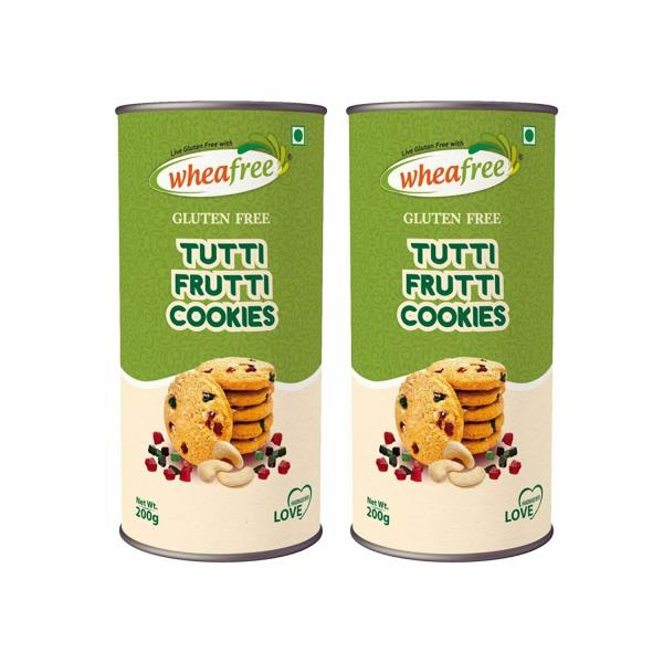 wheafree gluten free tutti frutti cookies pack of 2 x 200g each tasty crunchy flavoured best teatime snacks healthy nutritious 100 vegetarian handmade cookies product images orvzihzmvki p596751968 0 202212311057