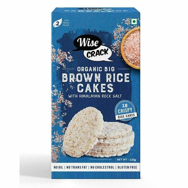 wisecrack organic rice cakes brown rice gluten free no transfat no oil no cholestrol 125g each pack of 1 product images orvk8csbqzm p595310799 0 202211141733