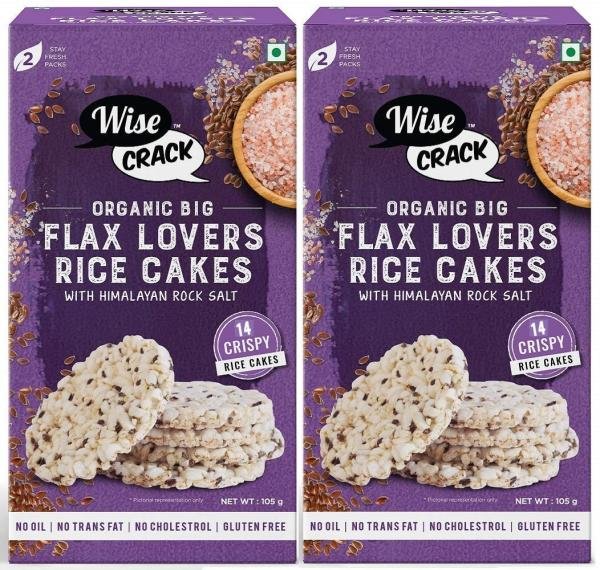 wisecrack organic rice cakes flax lovers gluten free no transfat no oil no cholestrol 105g each pack of 2 product images orvwyagluqf p594261789 0 202210041223